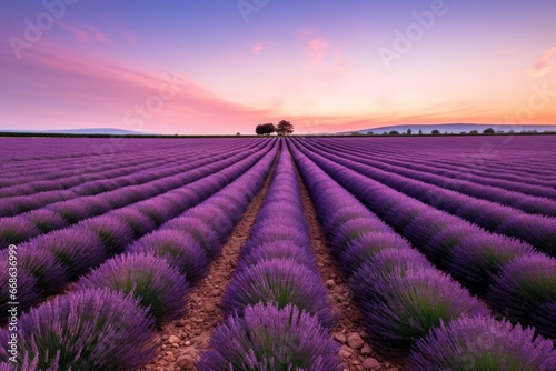 lavender fields stretching to the horizon