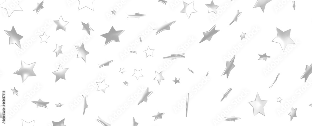 Silver star of confetti. Silver star of confetti.