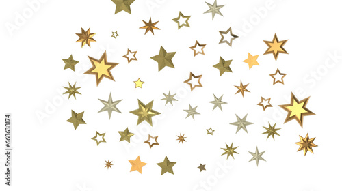 Cascading Christmas Constellations  Brilliant 3D Illustration Showcasing Falling Festive Star Patterns