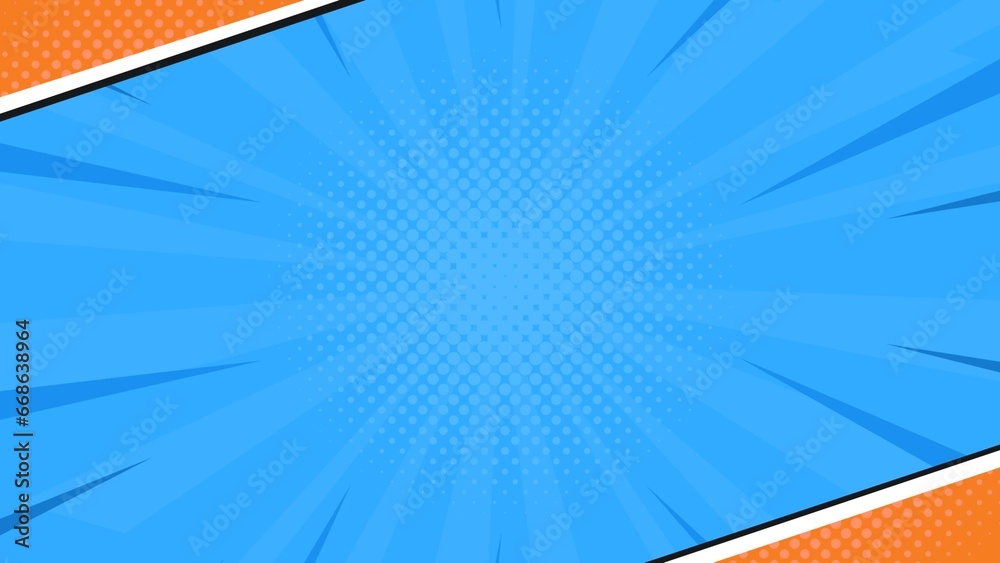 Naklejka premium Blue comic background