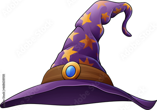 A witch or wizard hat wizards magician cap Halloween design element