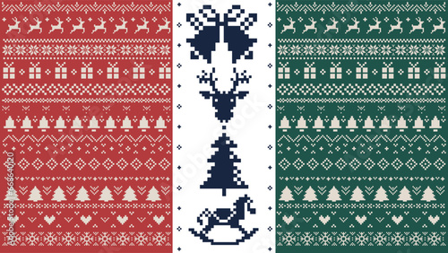クリスマスニットパターン