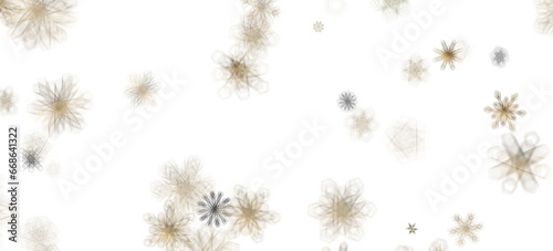 Dancing Snowflakes: Enthralling 3D Illustration of Falling Christmas Snow Crystals