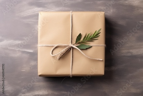 a package wrapped in craft paper