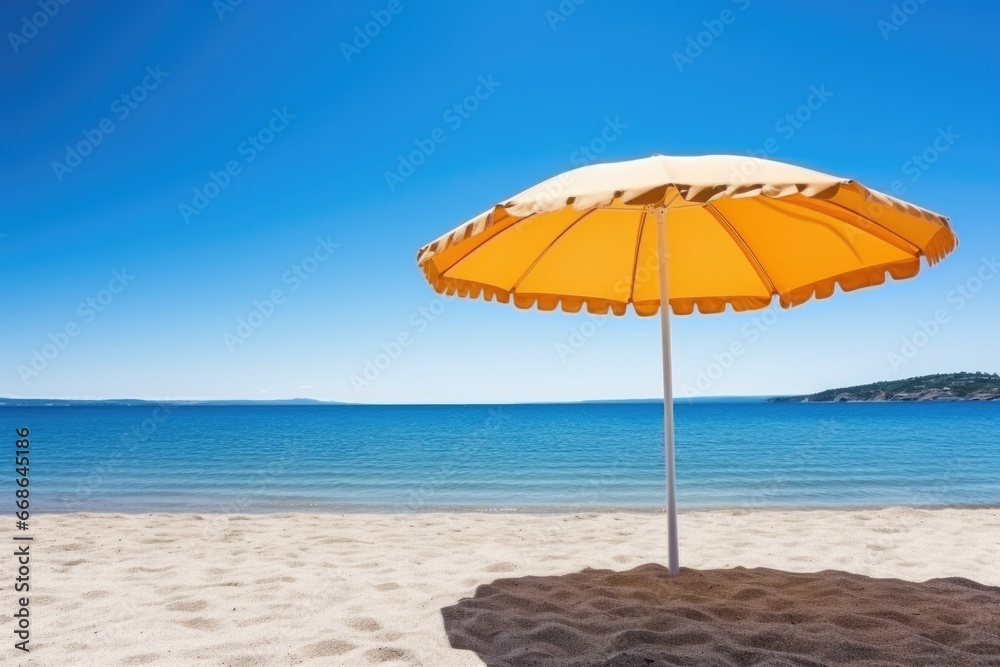 sun umbrella on a beautiful sunny beach
