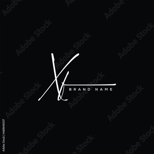 XF letter beauty handwriting vector logo. 