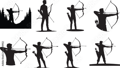 Man Archery Silhouette, Man With Bow And Arrow SVG