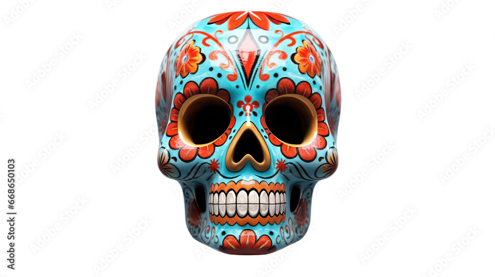 Day of the dead isolated on transparent background, Generative ai. Day of the dead isolated on transparent background, Generative ai.