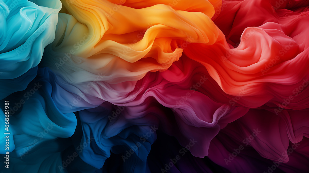 Obraz premium Sfondo astratto 3d multicolore, frattale, wallpaper colorato in formato 16:9