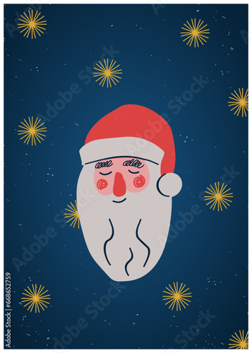 Recurso para navidad de Santa Claus. Tarjeta de navidad en formato vectorial. photo