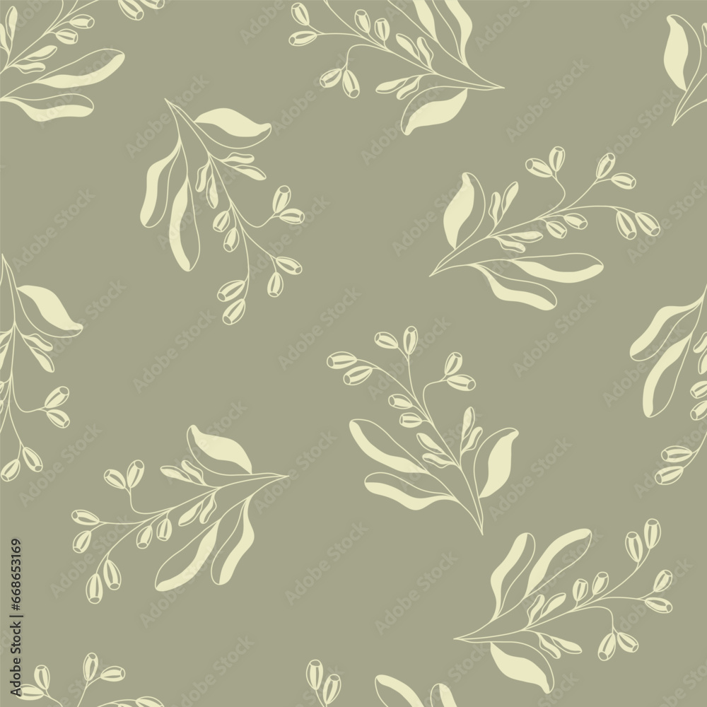 Fototapeta premium Floral pattern. Hand-made seamless pattern for textiles, fabrics, covers, wallpapers, prints and creative ideas
