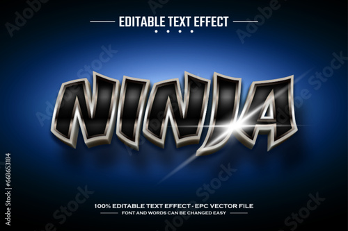 Ninja 3D editable text effect template