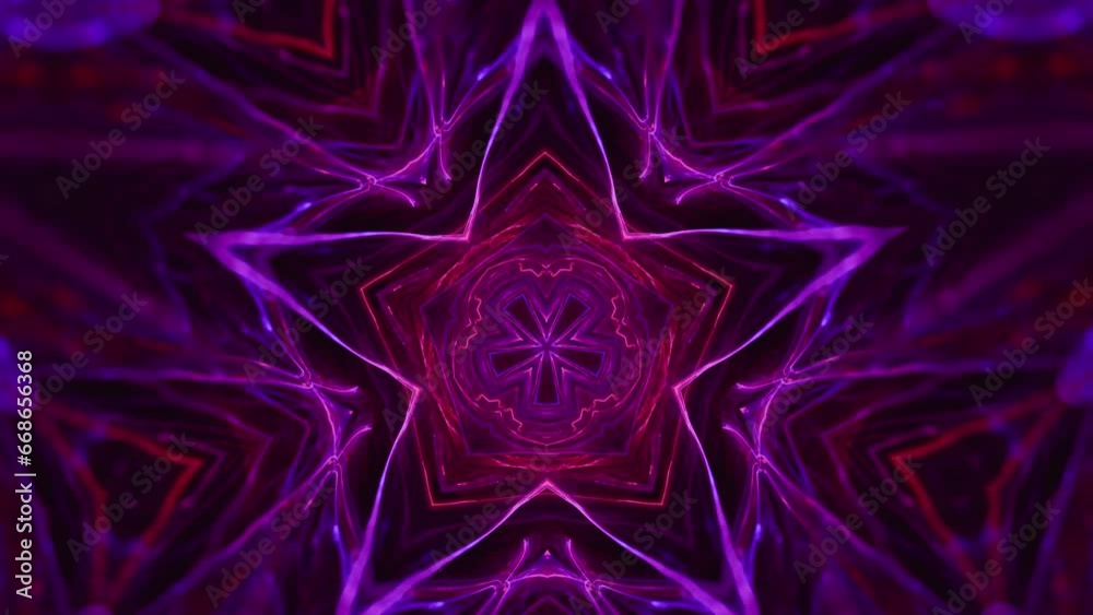 Hypnotic cosmic star supernova seamless looping kaleidoscope mandala, abstract energy core tunnel trance music background ecstasy, VJ music visual pulse beats.