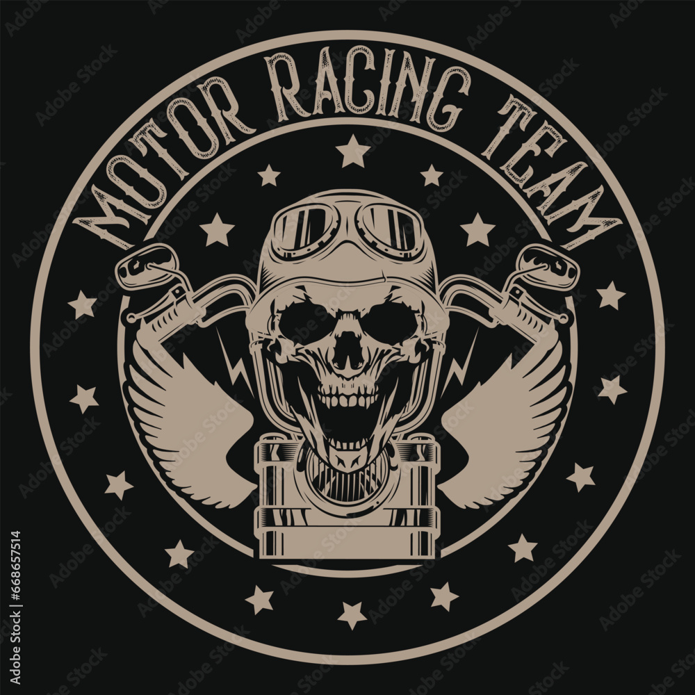 Obraz premium Best motorcycle racing typography vintage graphics tshirt design