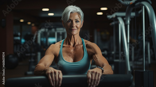 mature woman at gym Image 