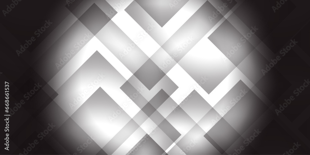 Obraz premium Pattern of geometric white and black color elegant abstract background. abstract seamless modern white and black color technology concept geometric line vector background .
