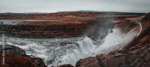 Gullfoss waterfall, Hvita river, Golden Circle Route, Iceland, Europe