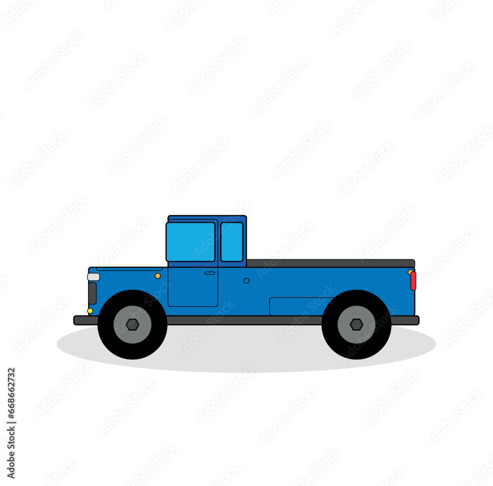 blue toy truck isolated on white