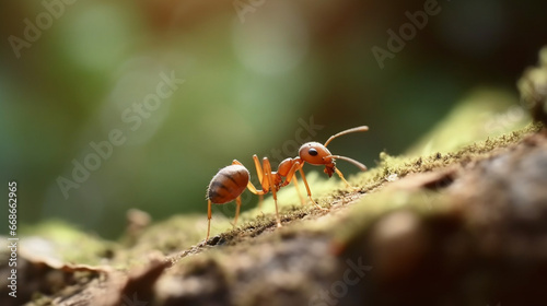 ant, a strong insect, in the forest in the wild, summer day © Samvel