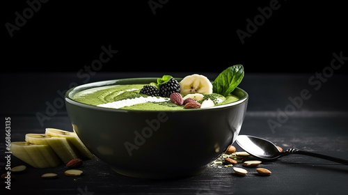 Savor the delightful taste of a breakfast detox green smoothie bowl