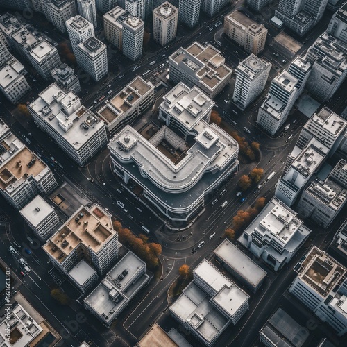 background illustration of urban buildings from drone view © adi