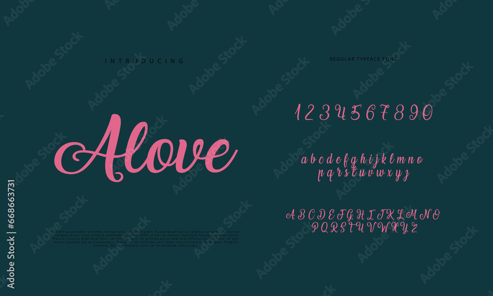 Abstract Calligraphy font alphabet. Minimal modern urban fonts for logo, brand etc. Typography typeface uppercase lowercase and number. vector illustration
