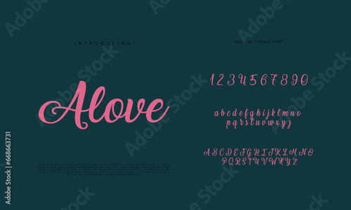 Abstract Calligraphy font alphabet. Minimal modern urban fonts for logo  brand etc. Typography typeface uppercase lowercase and number. vector illustration 