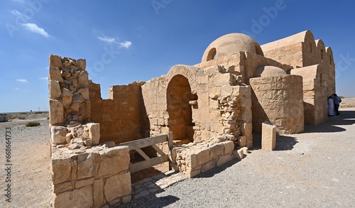 AMRA DESERT CASTLE – shameful frescoes,
Historic Building,  UNESCO, Jordan photo