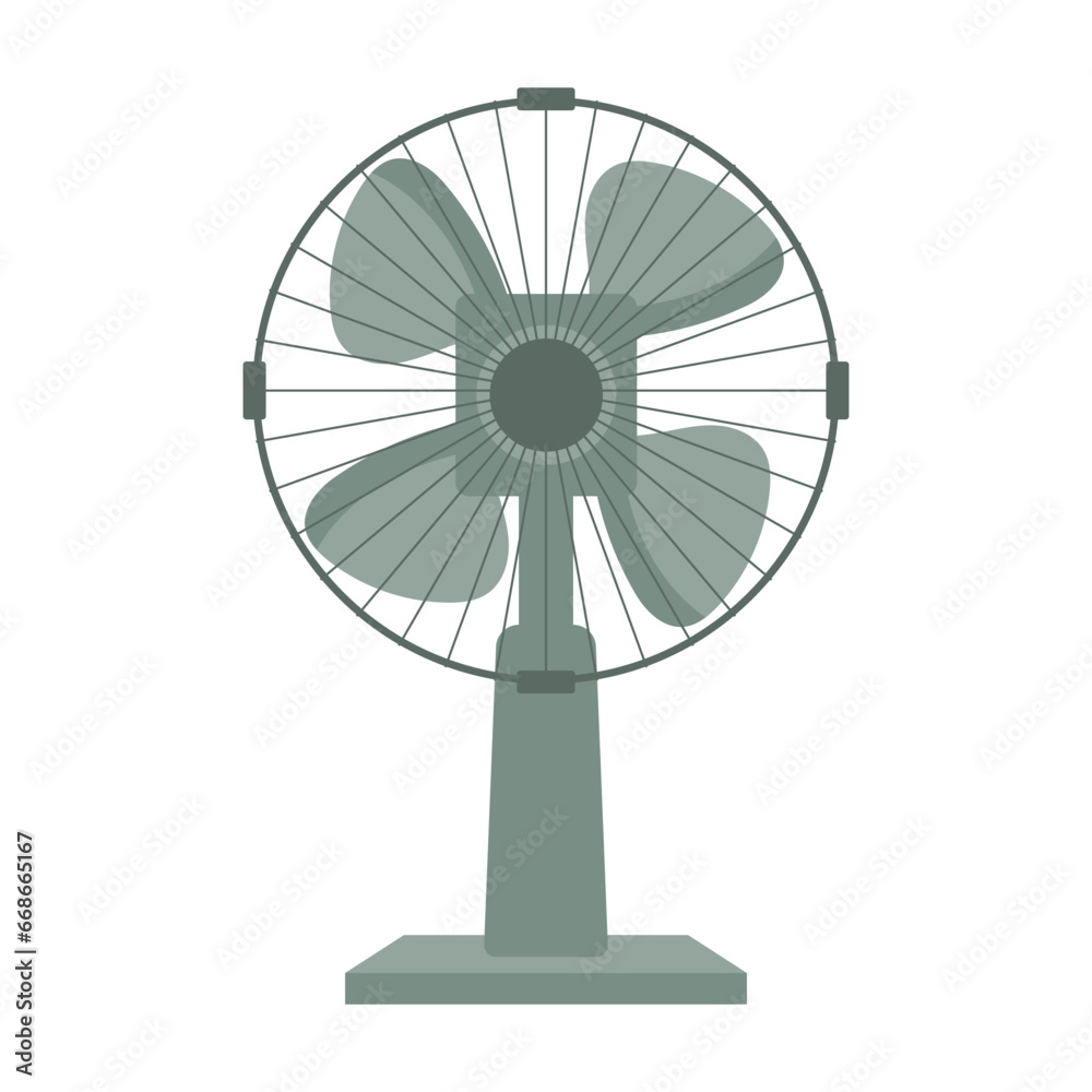 Fan in flat style. Modern electric fan for airing the room. Icon, vector