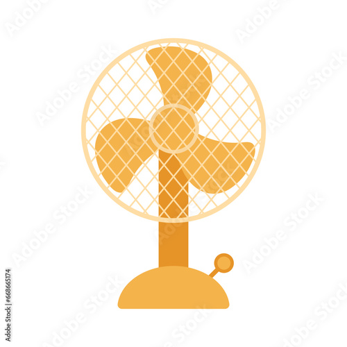 Fan in flat style. Modern electric fan for airing the room. Icon, vector