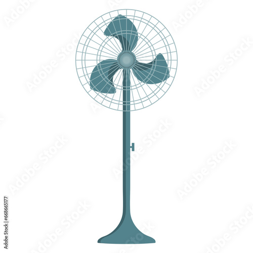 Fan in flat style. Modern electric fan for airing the room. Icon, vector