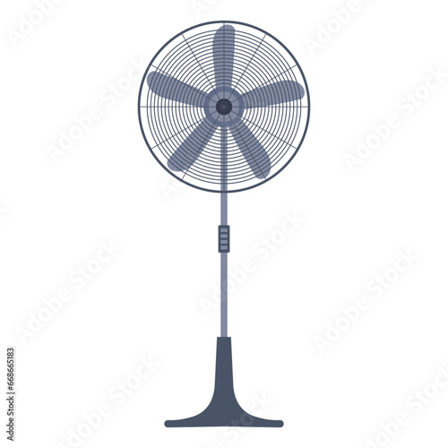 Fan in flat style. Modern electric fan for airing the room. Icon, vector