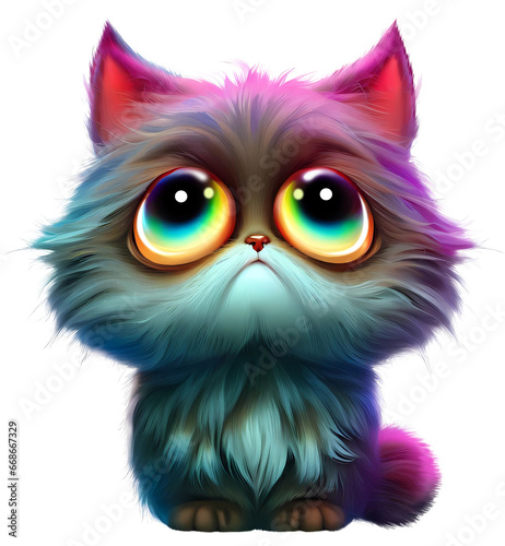 Cute dumpy furry cat cartoon character