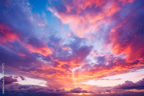 sunset sky with clouds  romance
