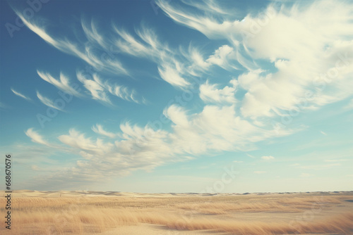 blue sky with clouds, calm