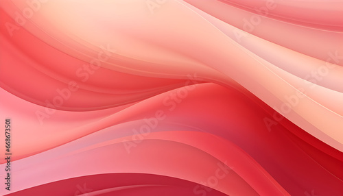 Abstract red background with waves. Motion pastel red backdrop. 
