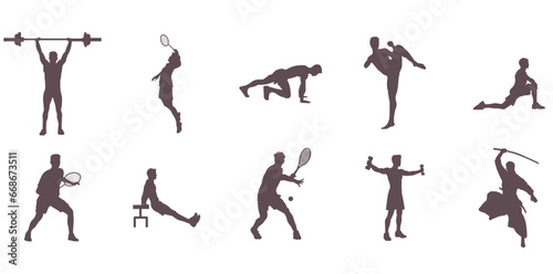 sport man pose silhouette