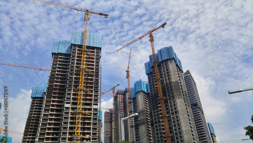 In the high-rise buildings of the building, in the Qianhai Free Trade Zone of Shenzhen, in China