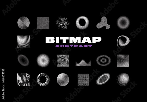 Abstract Dithering Bitmap Shapes