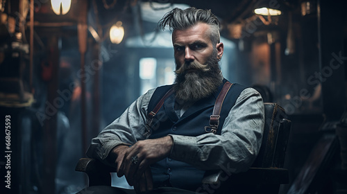 portrait of a man barber © Elements Design