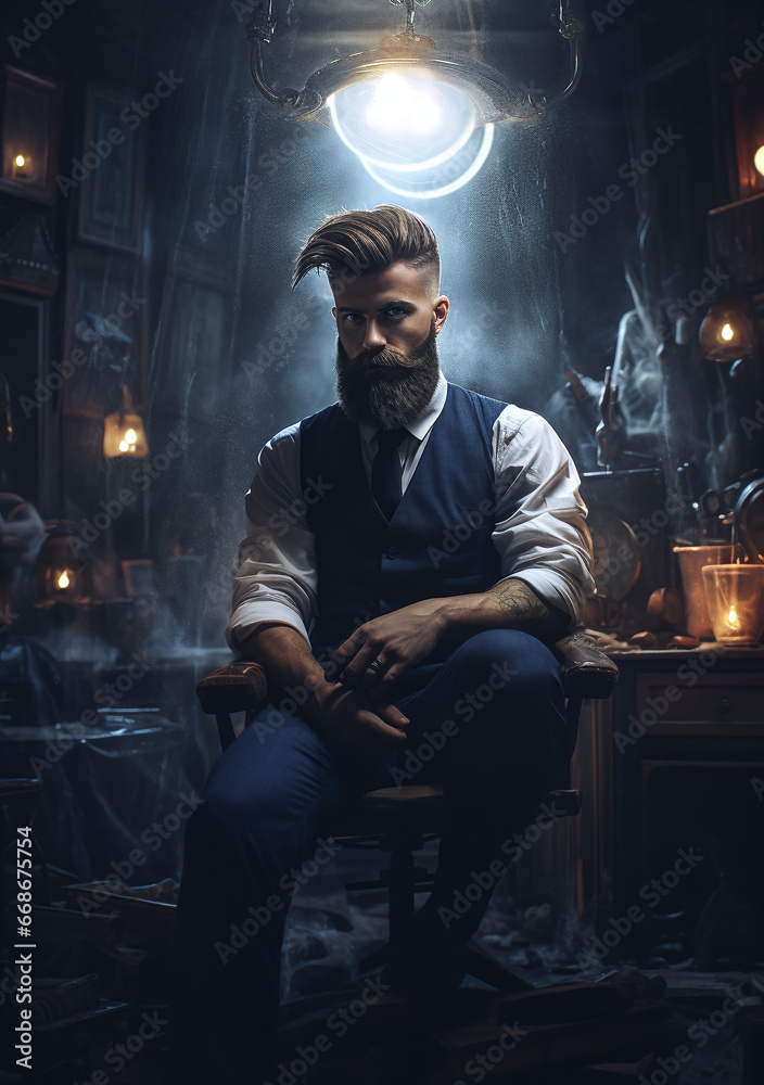 portrait of a man barber portrait of a man barber