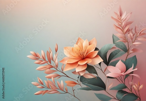 Step into a world of artistic possibilities with this delicate arrangement of pastel flowers and leaves, providing a charming and versatile frame for your creative endeavors
