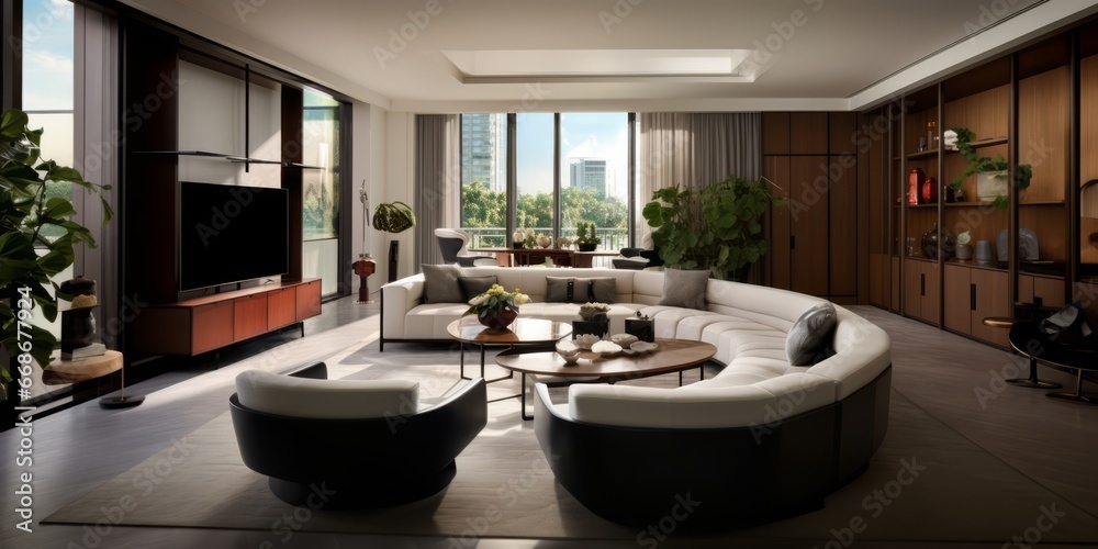 Modern penthouse interior design. Contemporary New York Style. Modern penthouse interior design. Contemporary New York Style.
