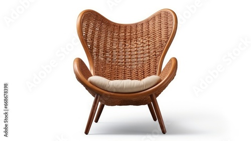 Weave chair handmade  product vintage style isolated on white background with clipping path.