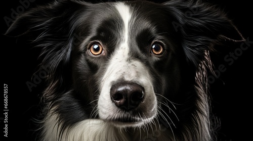Emotion photo down black and white border collie © HN Works