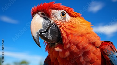 A close up of a parrot close-up. Generative AI. © ProVector