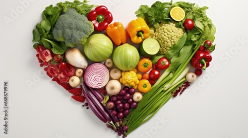 heart shape made of different vegetables