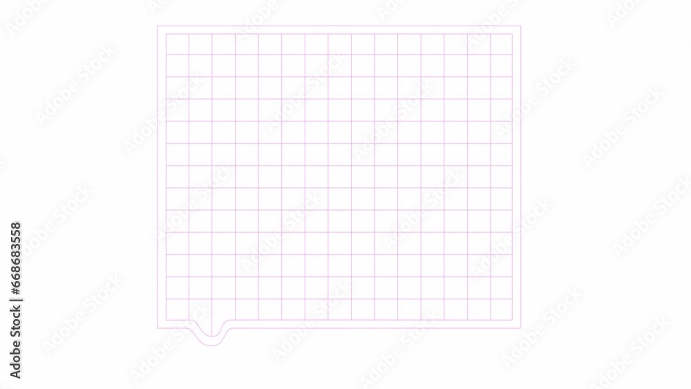 Grid retro groovy melting down line 2D object animation. Checkered trippy meltdown flat color cartoon 4K video, alpha channel. Geometric 60s checkerboard y2k animated item on white background