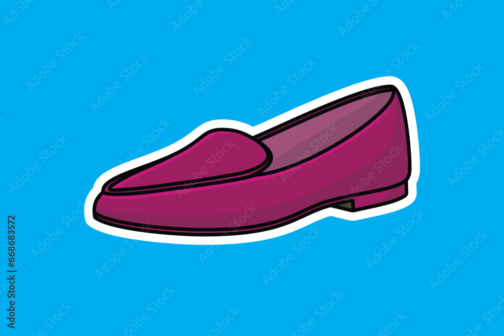Loafer Fashion Shoe Sticker vector illustration. Fashion object icon concept design. Boys outdoor fashion shoes sticker vector design with shadow. Loafer Fashion Shoe Sticker vector illustration. Fashion object icon concept design. Boys outdoor fashion shoes sticker vector design with shadow.