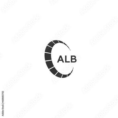 ALB logo. A L B design. White ALB letter. ALB, A L B letter logo design. Initial letter ALB linked circle uppercase monogram logo.